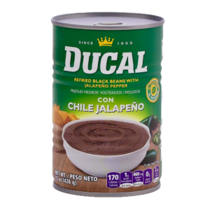 Ducal Lata Frijol Negro Refrito Con Jalapeno 24/15 Oz. - 3555